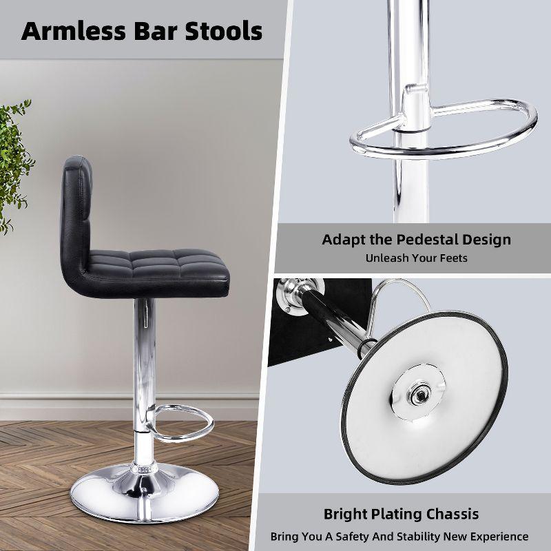 LACOO 33" - 44" Bar Height Adjustable Swivel Barstool - Black