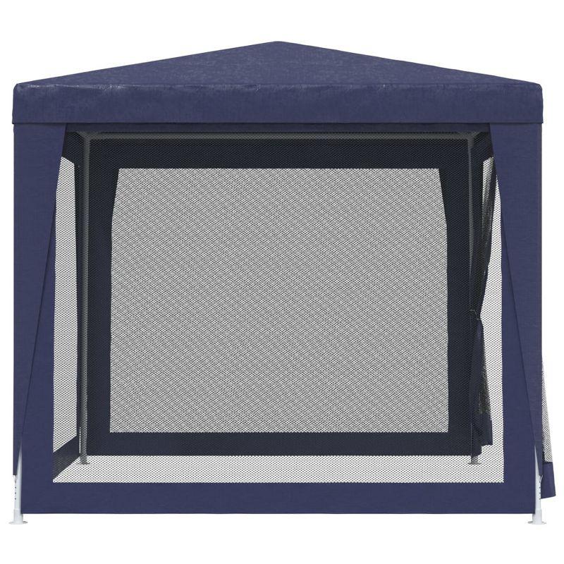 vidaXL Party Tent with 4 Mesh Sidewalls Blue 8.2'x8.2' HDPE
