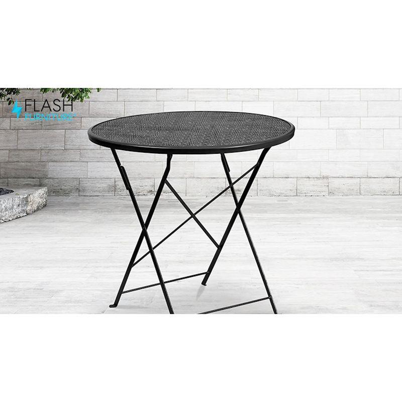 Flash Furniture Oia Commercial Grade 30" Round Indoor-Outdoor Steel Folding Patio Table