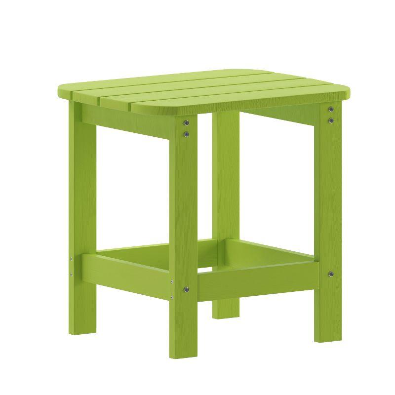 Flash Furniture Charlestown All-Weather Poly Resin Wood Commercial Grade Adirondack Side Table