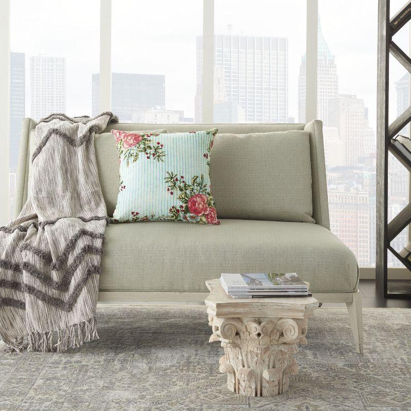 Embroidered Cotton Throw Pillow