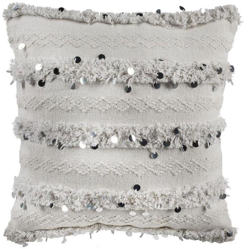 Laclede Sequined Cotton Throw Pillow