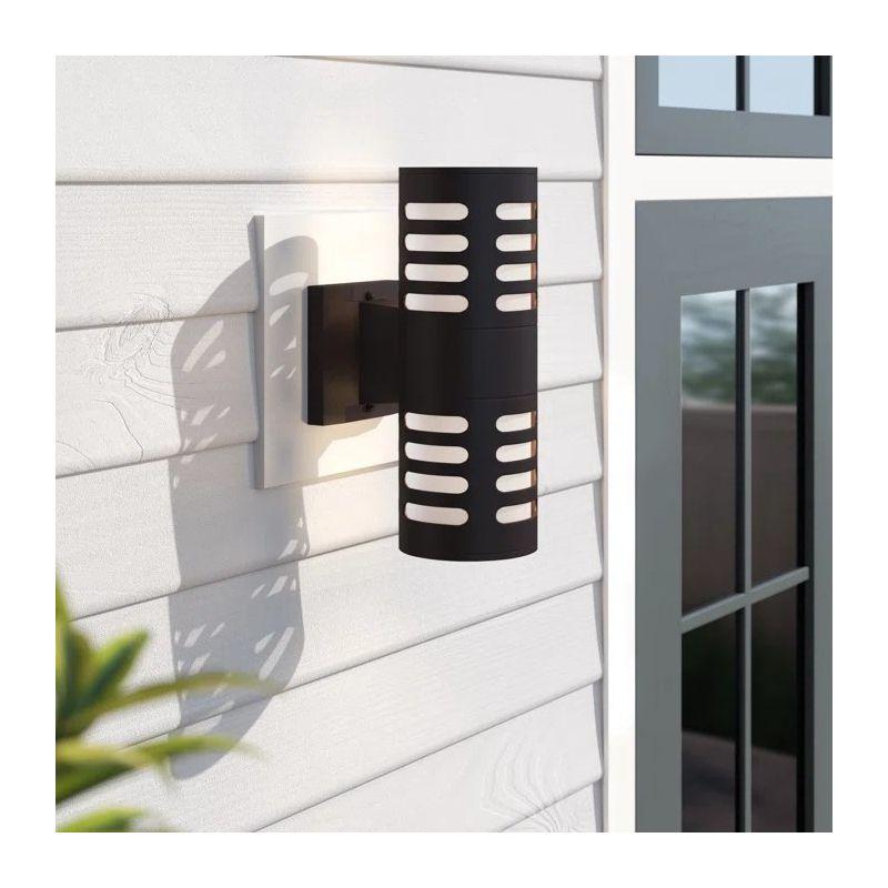 Luxe Matte Black 3-Directional Die-Cast Aluminum Outdoor Wall Sconce