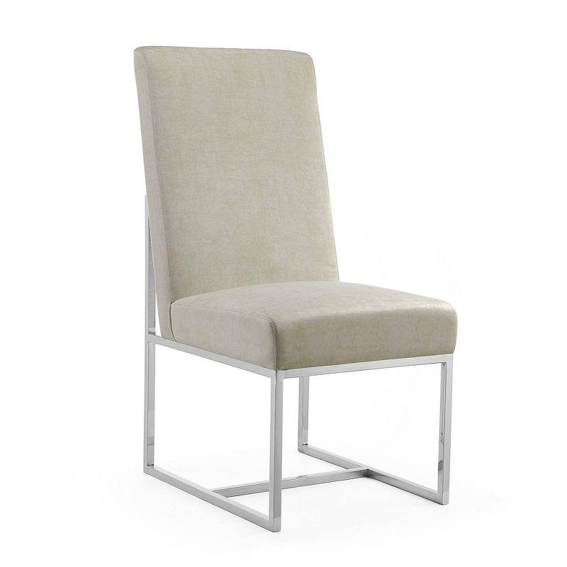 Element High-Back Champagne Velvet Upholstered Arm Chair