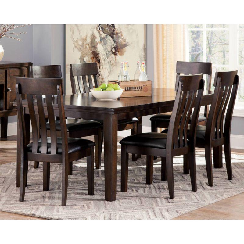 Signature Design by Ashley Haddigan Rectangular Extendable Dining Table Dark Brown: Seats 8, Wood Veneer, Butterfly Leaf