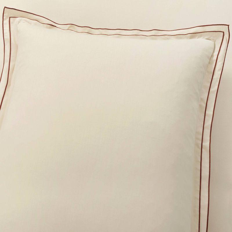 Hampton Double Flange Embroidered Contrast Edge Comforter 3 Pieces Set