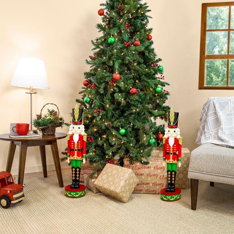 The Holiday Aisle® Kristoff the Christmas Nutcracker Soldier - 2 Statues - 29" (Set of 2)