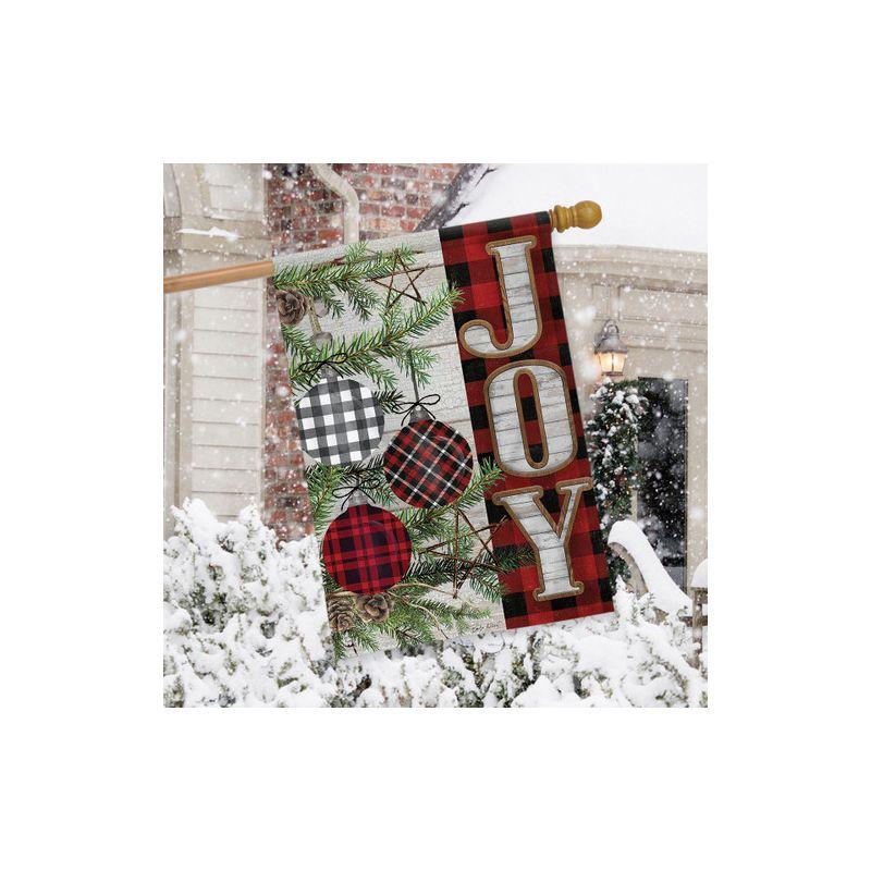 Patterned Ornaments Christmas Double-Sided House Flag Checkered 28" x 40" Briarwood Lane