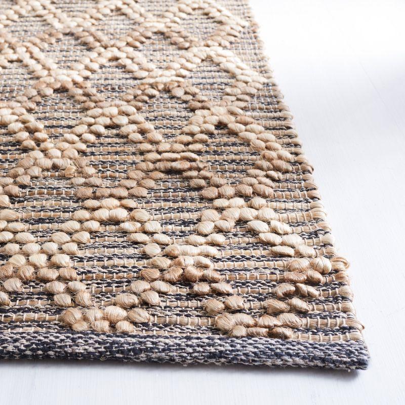 Handmade Natural Fiber Flat Weave Area Rug in Light and Dark Grey