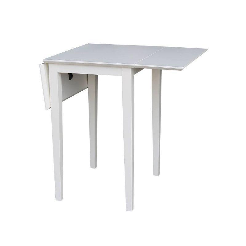 White Parawood Extendable Drop Leaf Dining Table