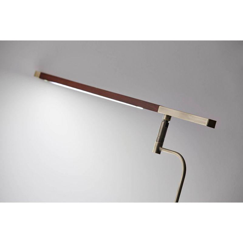 50.5" x 62.5" 3-way Barrett Floor Lamp: LED, Walnut Wood, Touch Sensor - Adesso