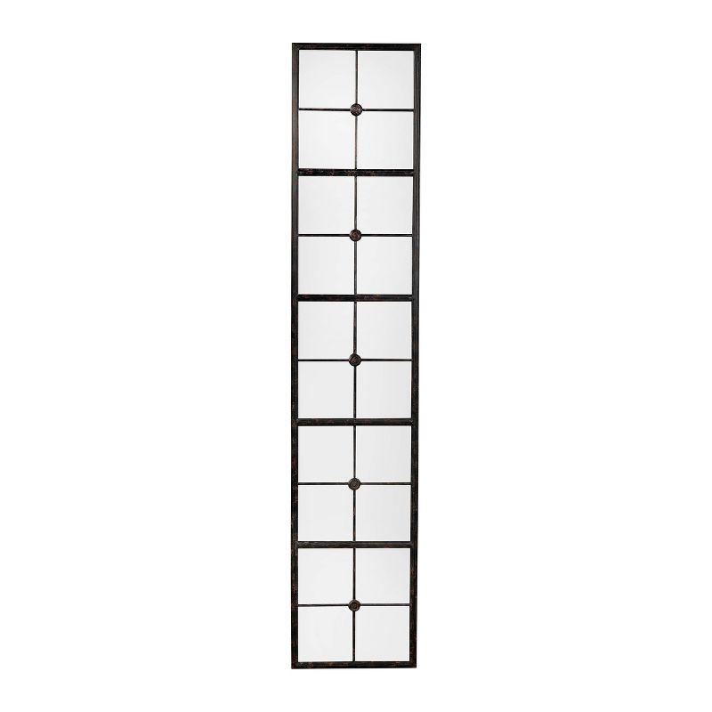 Tall Black Metal Windowpane Full Length Mirror