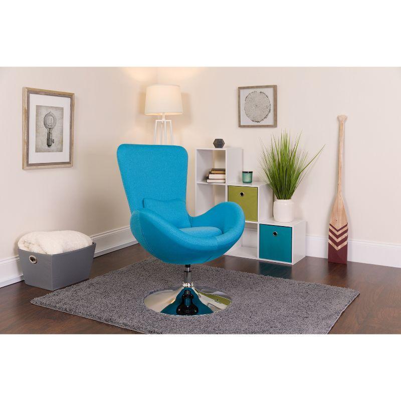Flash Furniture Egg Series Aqua Fabric Side Reception Chair