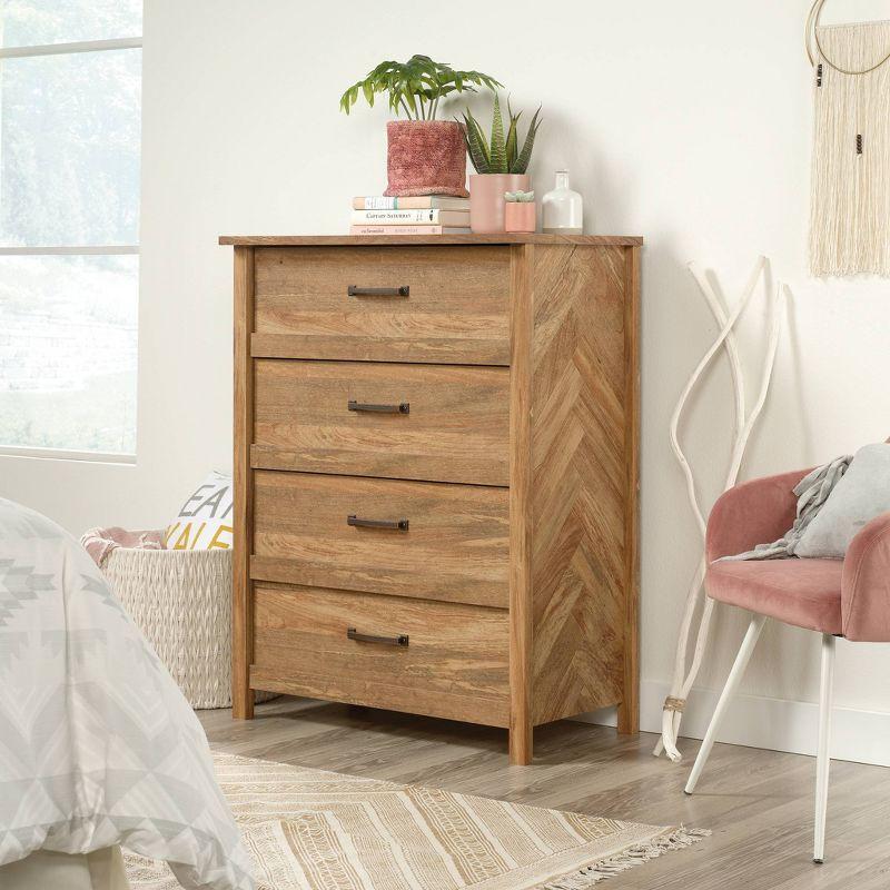 Sindoori Mango 4-Drawer Chest with Herringbone Pattern