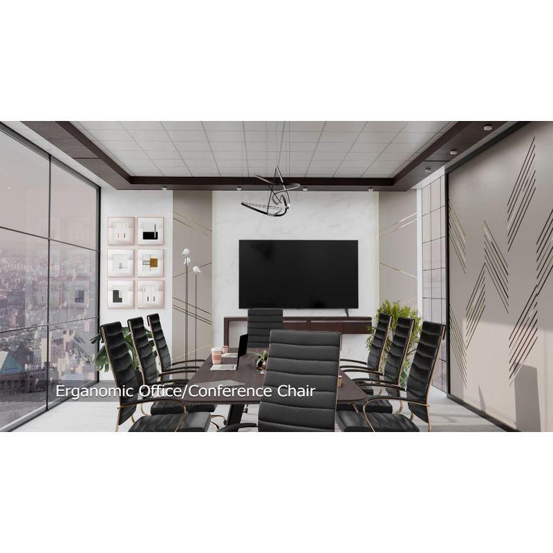 LeisureMod Benmar High-Back Leather Office Chair with Swivel, Tilt, Adjustable Height, Ergonomic Design for Home Office, Study, or Workspace