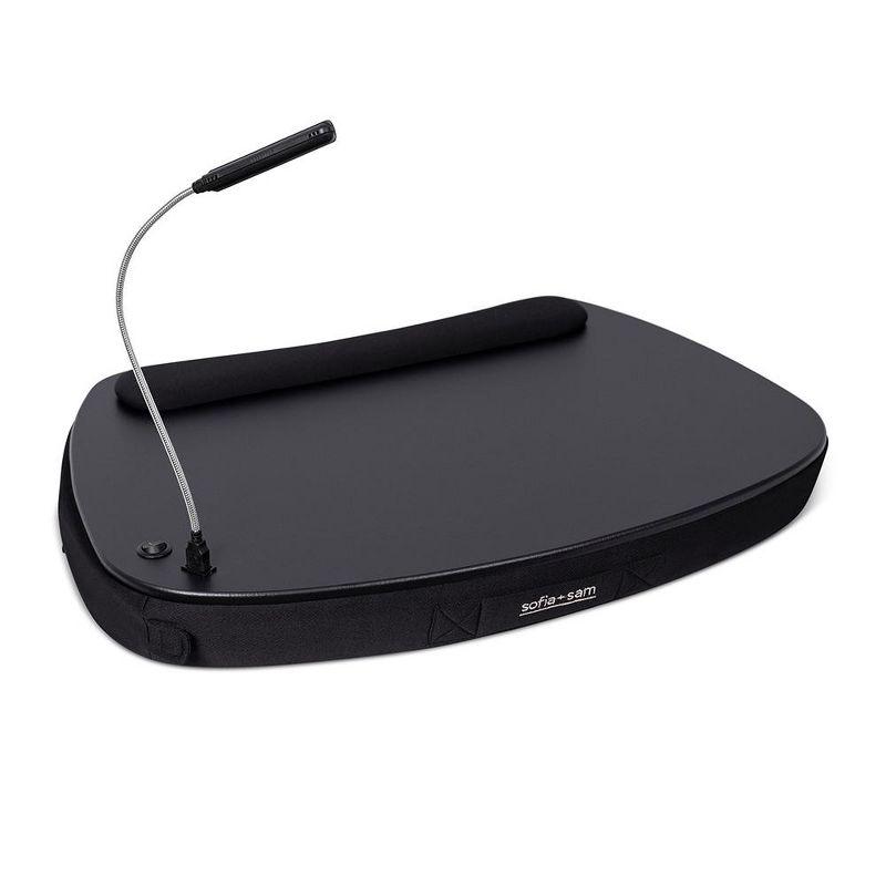 Sofia + Sam Oversized Memory Foam Lap Desk with USB Light - - Fits Laptops Up to 17 Inches - Matte Black