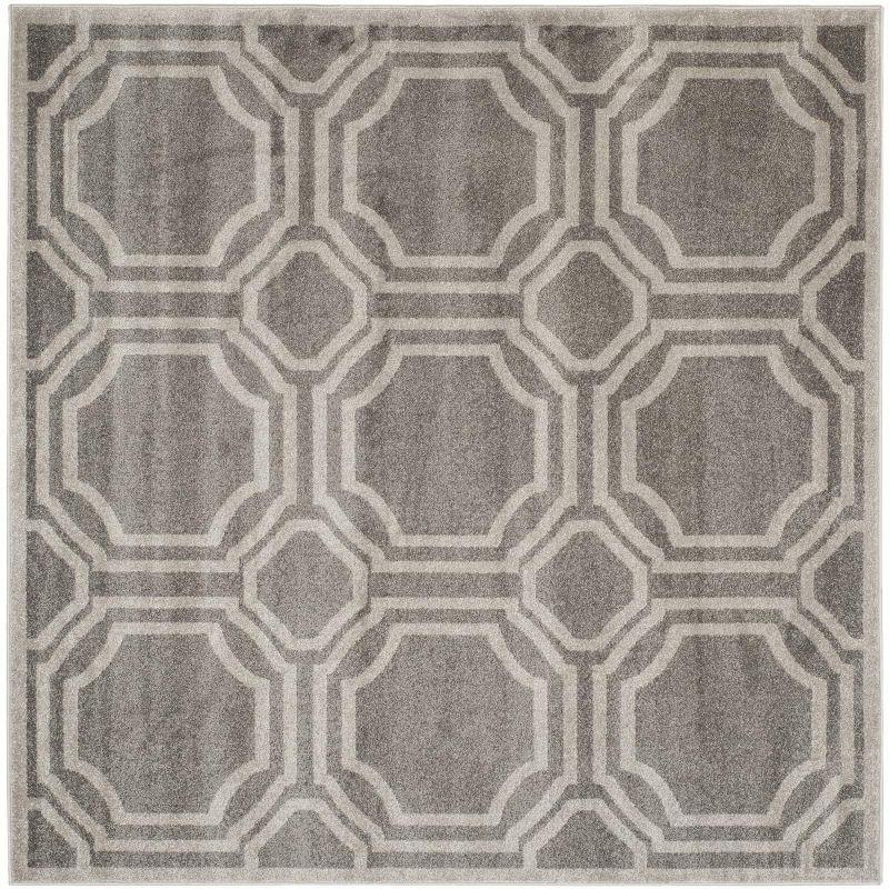 Amherst AMT411 Power Loomed Area Rug - Grey/Light Grey - 7'x7' - Safavieh.