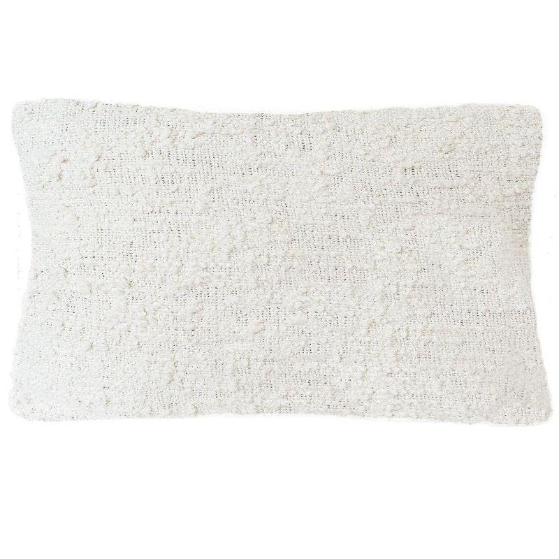 Soft Cozy White Boucle Down Alternative Pillow 15x15