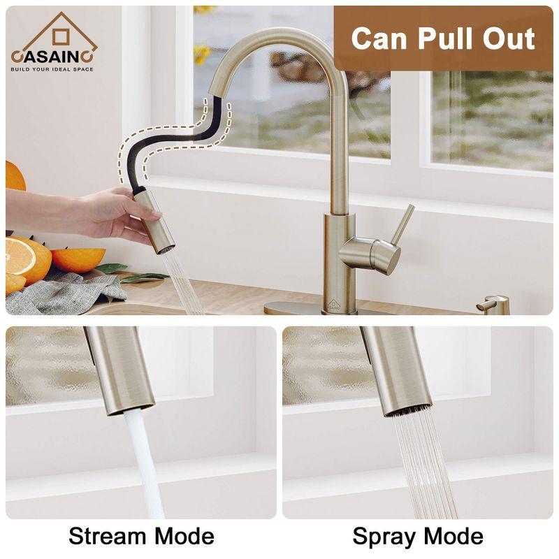 Willow Single-Handle Pull Down Sprayer Kitchen Faucet with Infrared Sensor, Soap Dispenser and Deck Plate