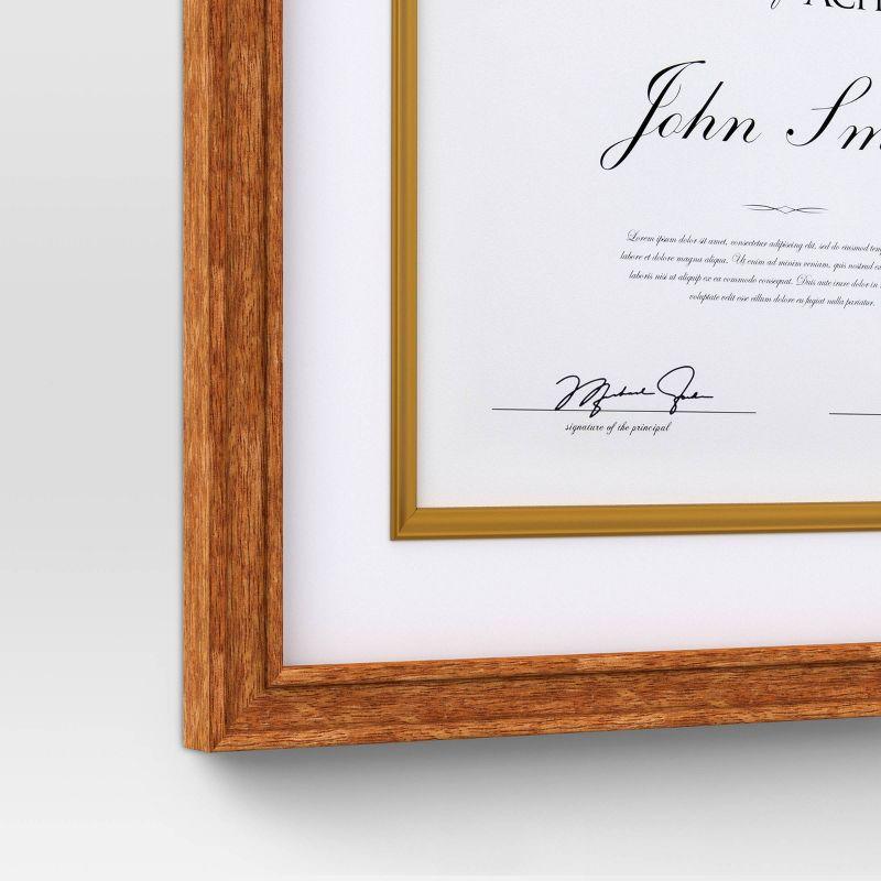11"x14" Matted to 8.5"x11" Certificate Frame Mid-Tone Wood - Threshold™