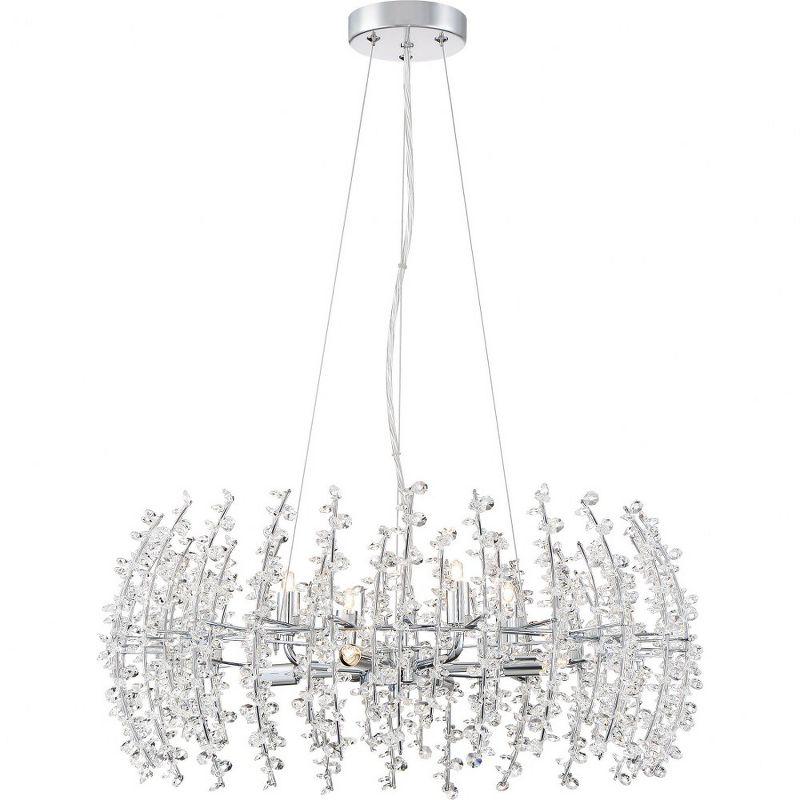 Valla 23" Crystal and Chrome 8-Light Pendant