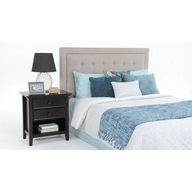 Simpli Home Amherst 24"W 2-Drawer Solid Wood Nightstand with Open Shelf