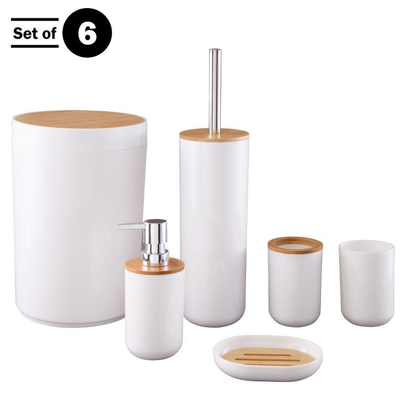 Home-Complete 6-Pc Bathroom Accessories Set, White