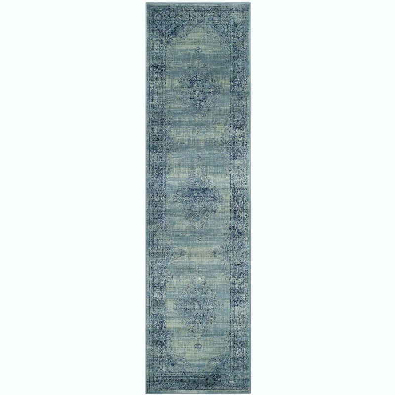 Turquoise Mirage 8' x 10' Vintage Viscose Area Rug