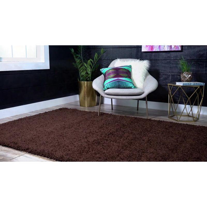 Unique Loom 5' 1 x 8' 0 Solid Shag Cherry Red Area Rug