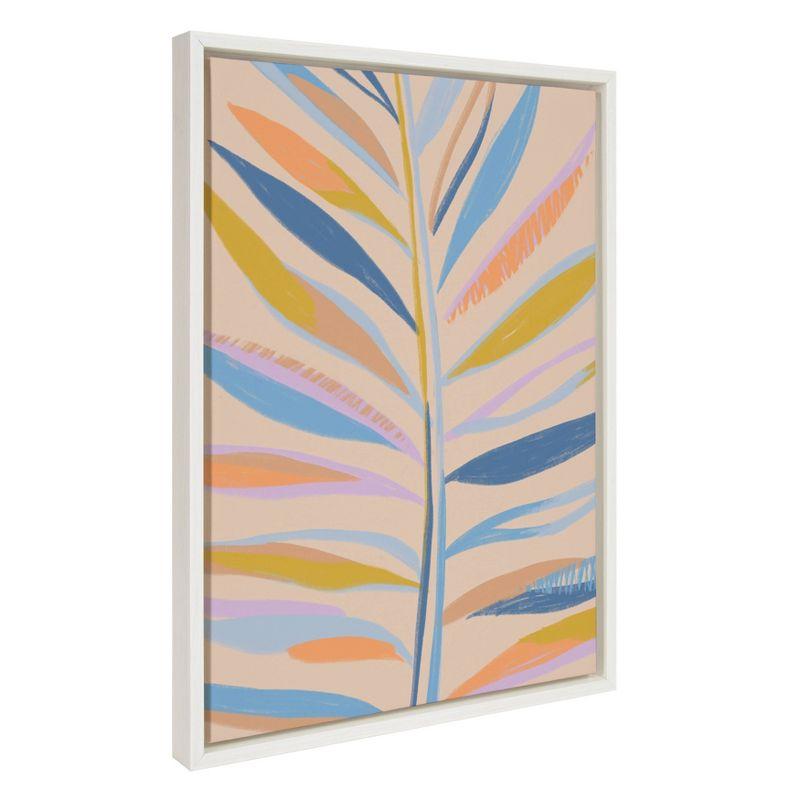 18" x 24" Sylvie Rainbow Palms Framed Canvas By Kasey Free White - DesignOvation