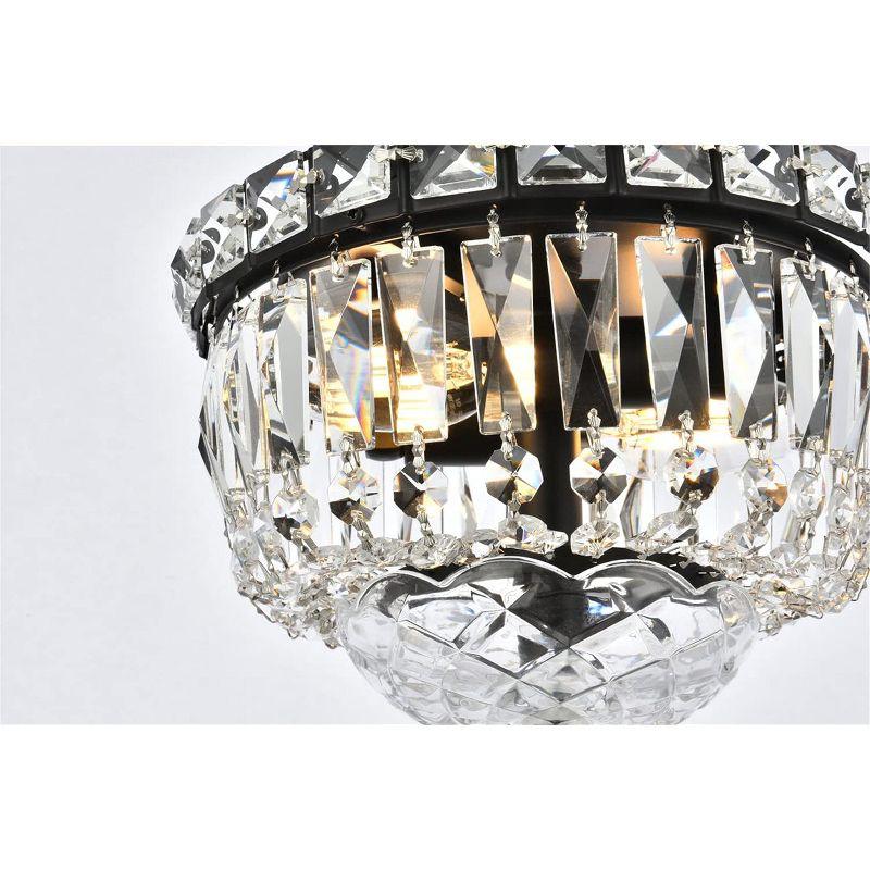 Tranquil 8-Inch Black and Crystal Flush Mount Light