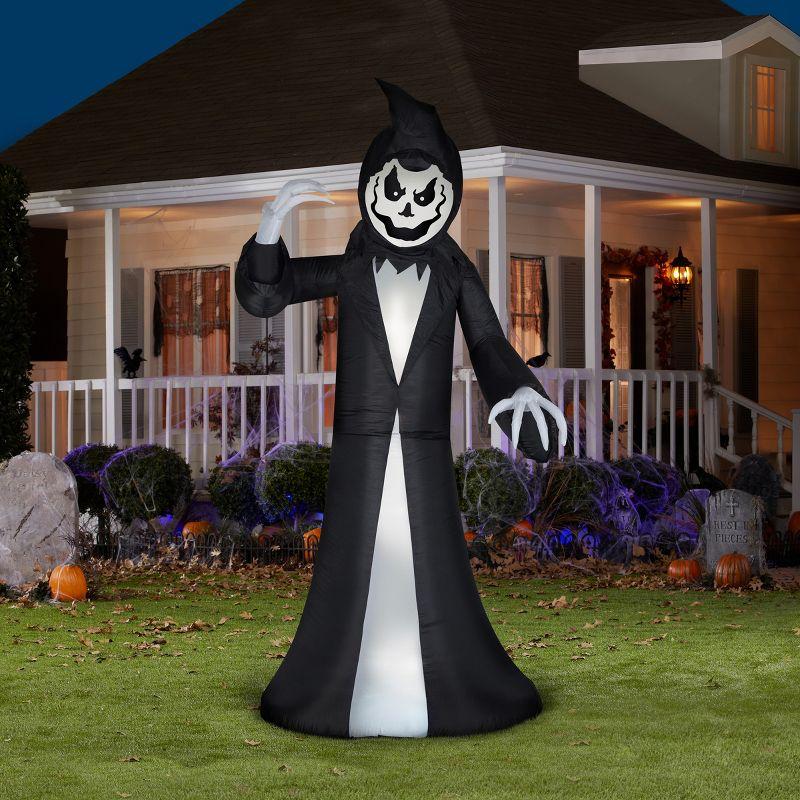 9.5' Black and White Halloween Inflatable Reaper Decoration