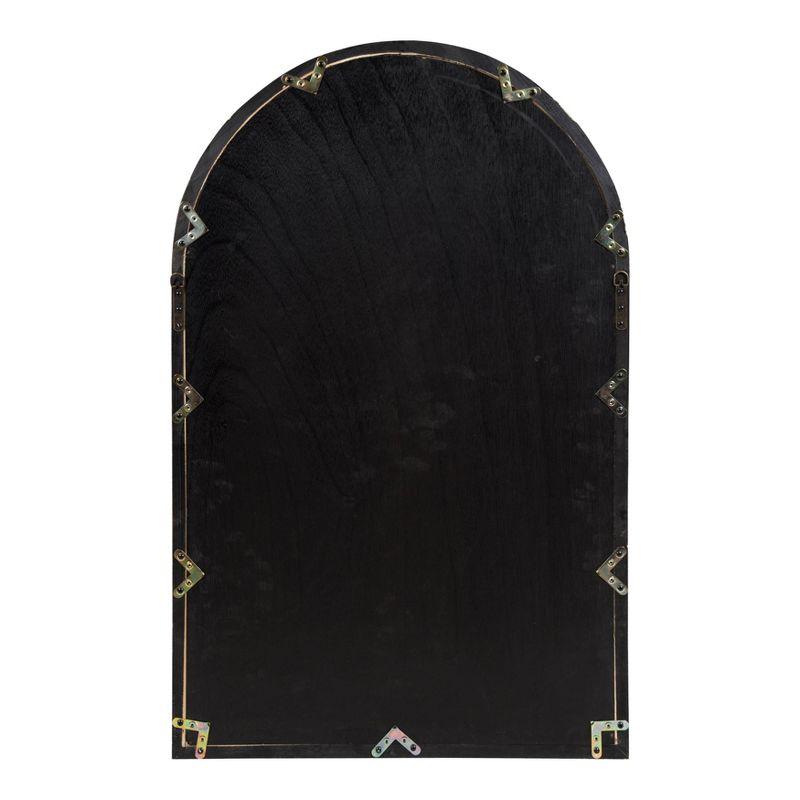 28" x 44" Boldmere Wood Windowpane Arch Mirror White/Gray - Kate and Laurel