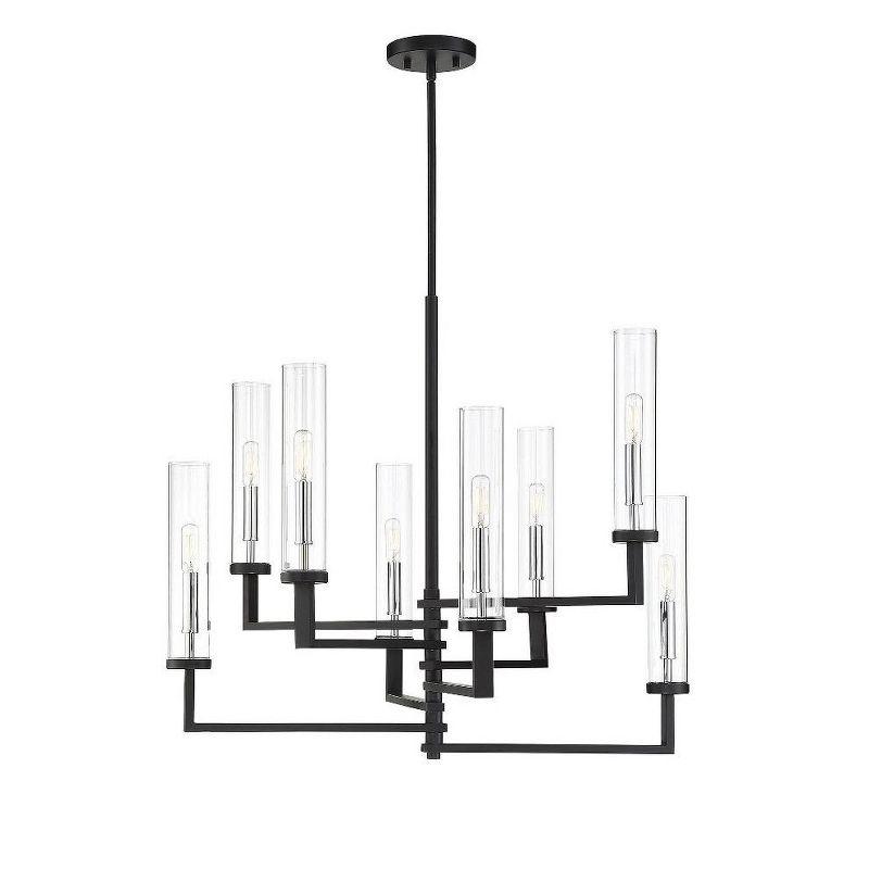 Savoy House Folsom 8 - Light Chandelier in  Matte Black/Polished Chrome