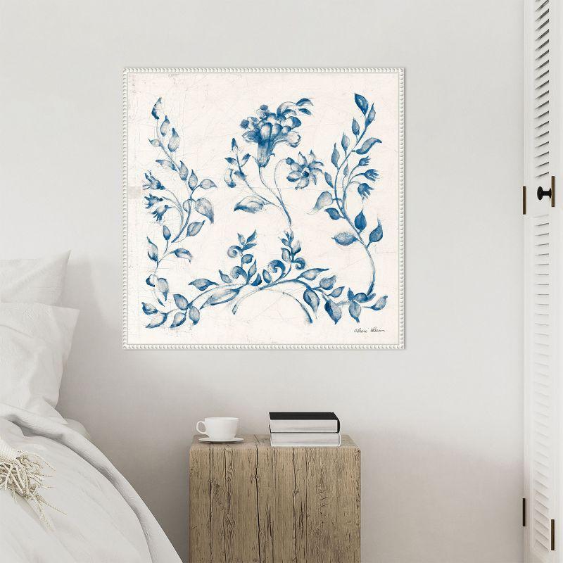 Amanti Art Swedish Tile IV Blue by Cheri Blum Canvas Wall Art Print Framed 30 x 30