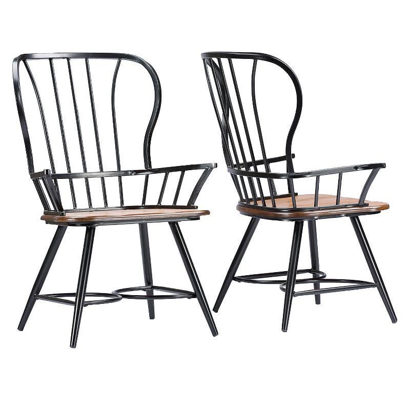 Set of 2 Longford Metal Vintage Industrial Dining Armchairs - Baxton Studio