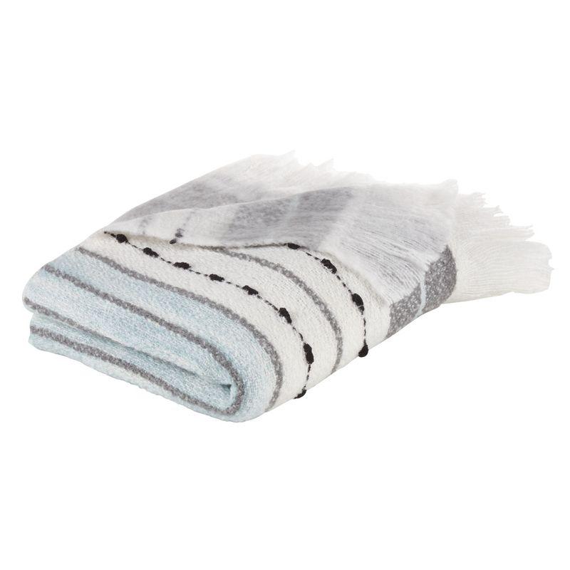 Saro Lifestyle Saro Lifestyle Woven Throw With Chunky Design, Grey, 50"x60"