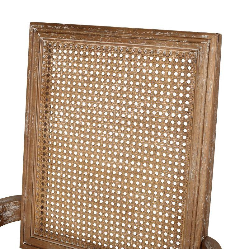 Set of 2 Maria French Country Wood & Cane Dining Chairs with Arms - Christopher Knight Home