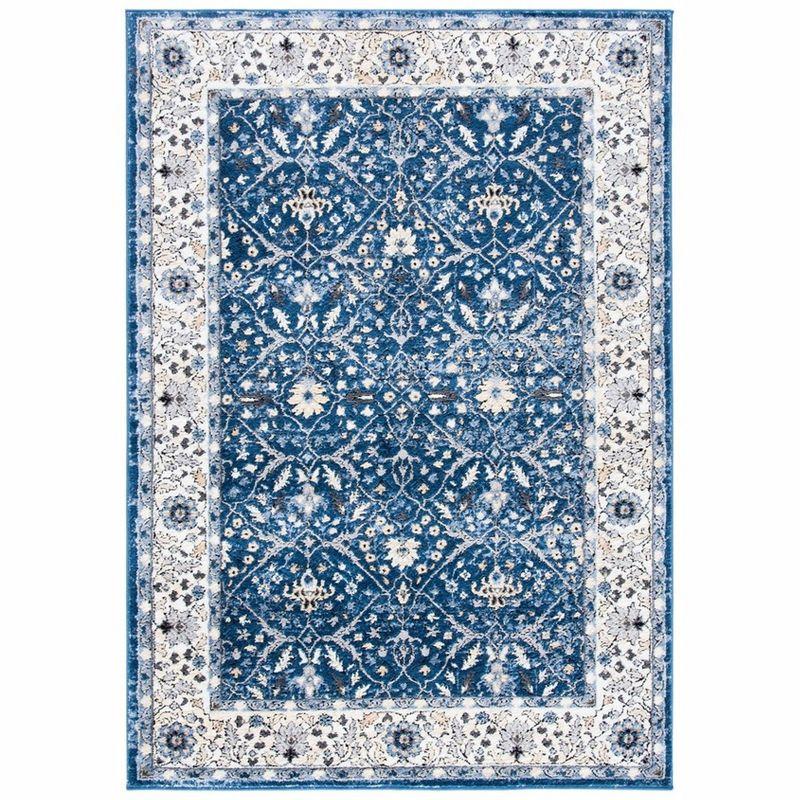 Ivory Geometric 4' x 6' Hand-Knotted Synthetic Area Rug