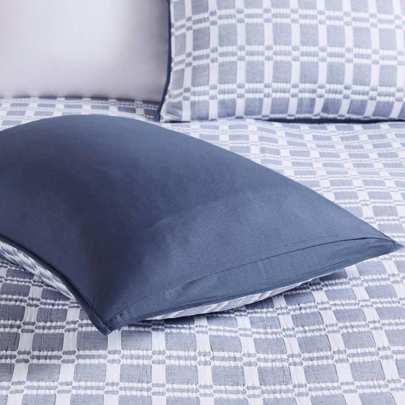 Indigo Full Microfiber Reversible Matelasse Coverlet Set