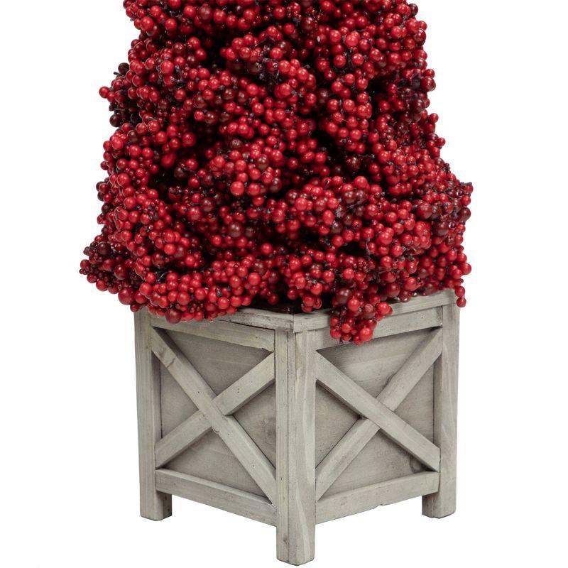 Red Berry Cone Potted Christmas Topiary