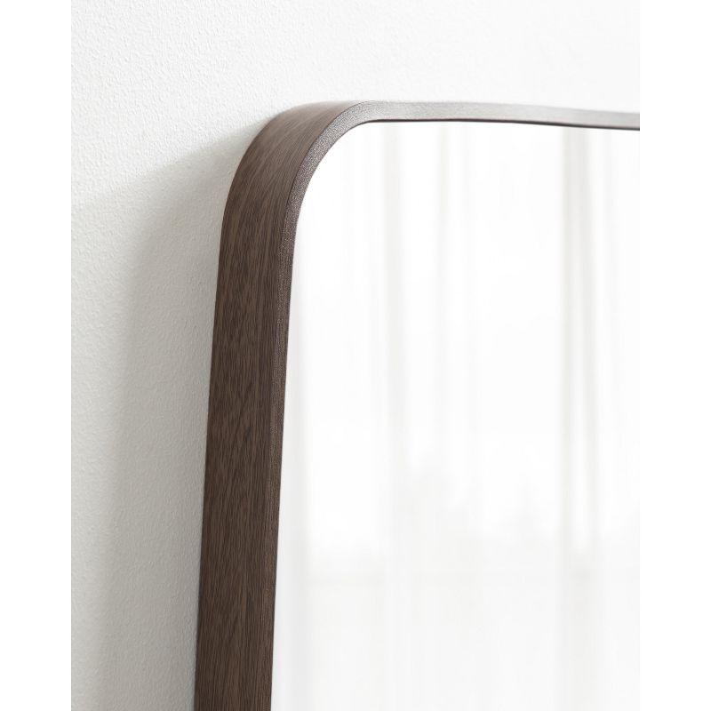 Kate and Laurel Zayda Metal Square Barrel Mirror, 20x28, Walnut Brown
