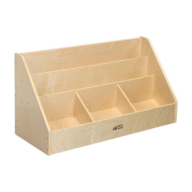 ECR4Kids ECR4Kids 5-Compartment Easy to Reach Book Display, Classroom Storage, Natural