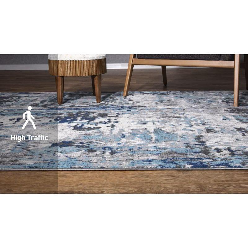 World Rug Gallery Distressed Modern Abstract Area Rug - Yellow 5' x 7'