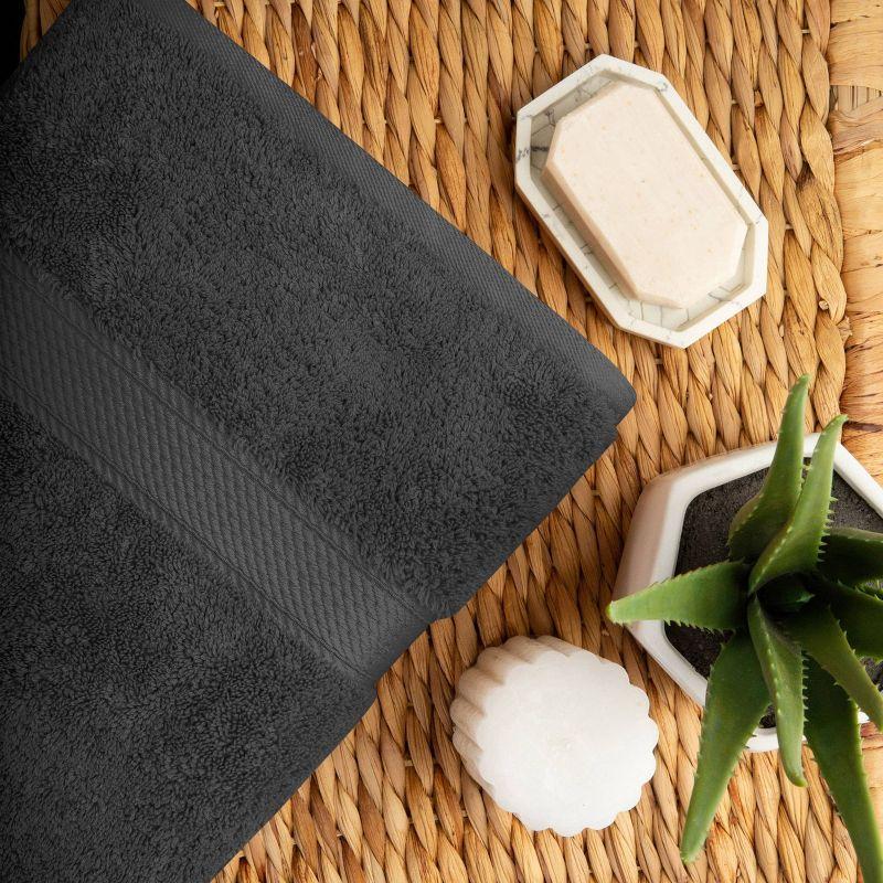 Luxury Cotton Heavyweight Ultra-Plush Bath Towel Set of 2, Charcoal - Blue Nile Mills