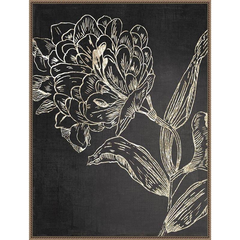 Golden Flower Folklore II Bronze Framed Canvas Art Print