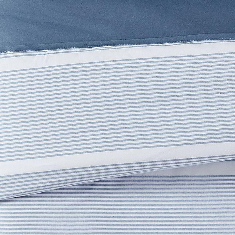 Brooklyn Loom 2pc Twin/Twin XL Niari Yarn Dye Stripe Comforter Set Blue: Machine Washable, OEKO-TEX Certified
