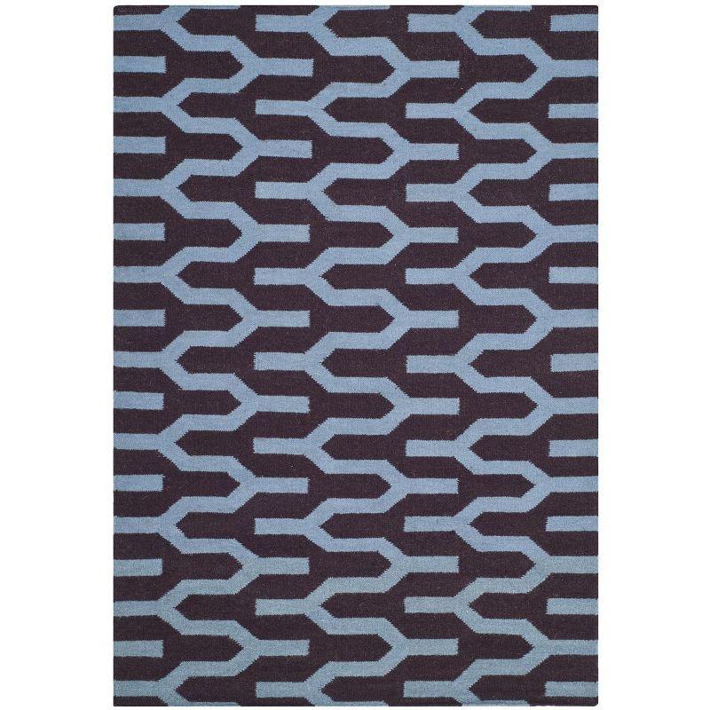 Dhurries DHU630 Hand Woven Area Rug - Purple/Blue - 4'x6' - Safavieh.