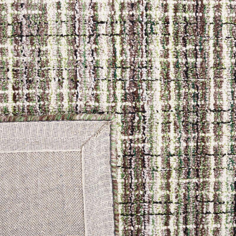 Abstract ABT488 Handmade Tufted Area Rug - Brown/Green - 6'-0" x 6'-0" Square - Safavieh