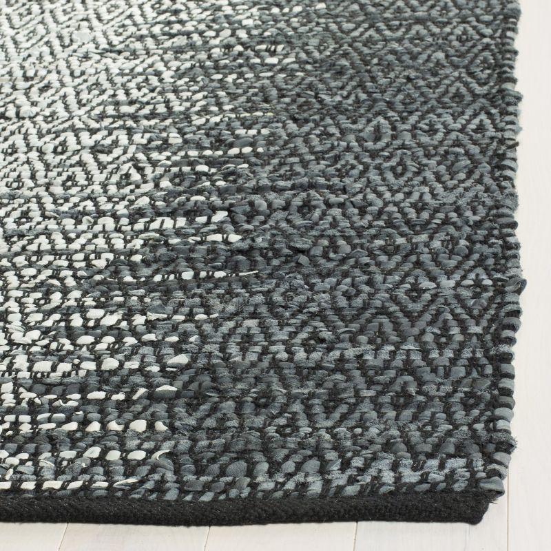 Vintage Leather VTL101 Hand Woven Indoor Accent Rug - Grey/Cream - 3'x5' - Safavieh